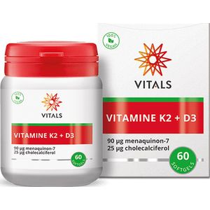 Vitals Vitamine K2 + D3 60 softgels - Een ideaal duo met een sterke synergetische werking