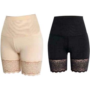 Vivva - 2 Stuks Shapewear Dames - Hoge Taille - Corrigerend Ondergoed - Zwart + Beige - Maat 2XL/3XL- LACYFIT