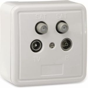 Antenne doos voor SAT, TV en radio - inbouw / opbouwmontage - 4 Stuks