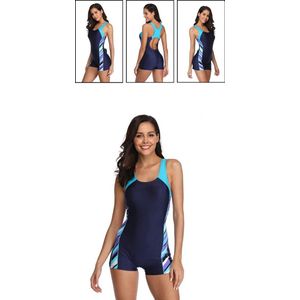 LOUZIR Badpak - Legsuit Dames Bad Pak Met Broek Pijpjes - Zwempak - Watersport - Aquajoggen - Aquarobics - Aquapower - Water Sport Pak - Maat M