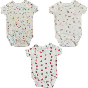 Embrator Baby Rompers 3-stuks overall print maat 0-3 maanden