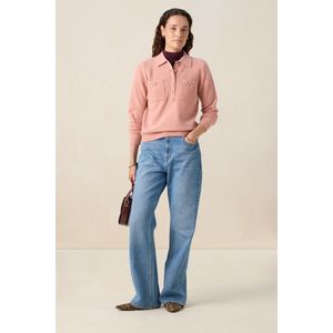 Sissy-Boy - Oudroze Polo Trui - Lange Mouwen - Regular Fit