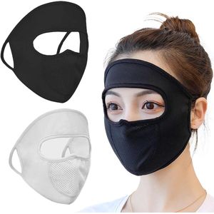 2 stuks Ice Silk Cooling Herbruikbare Full Face Cover Bivakmutsen voor zonbescherming tijdens wandelen, hardlopen en fietsen