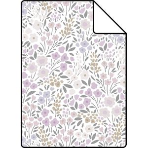 Proefstaal ESTAhome behang bloemetjes lila paars - 26,5 x 21 cm - 139534-S