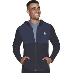 Skechers Ultra Go Lite Full Zip Hoodie MJA268-NVY, Mannen, Marineblauw, Sweatshirt, maat: M