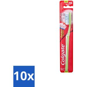 10 x Colgate - Tandenborstel - Double Action Medium - 1 Tandenborstel - Poetsborstel - Tandenborstel Met Grote Kop - Tandenborstel Lange Haren