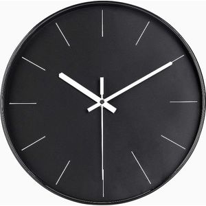 Minimalistische wandklok 30 cm, kwartsuurwerk zonder tikken, gemotoriseerd door batterij, gemakkelijk te lezen, ideaal voor de decoratie van slaapkamer, keuken.