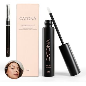 CATONA® Wenkbrauwserum – Brow Serum – Lange en Volle Wenkbrauwen – Eyebrow Serum – Extra Krachtig – 3 ml – Natuurlijke Ingrediënten - Inclusief Wenkbrauwborstel