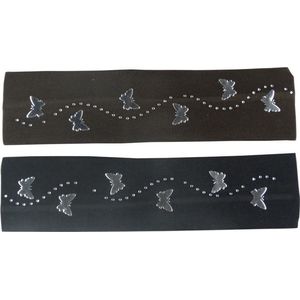 Jessidress Meisjes Haarbanden met kleine vlinders - Bruin/Zwart