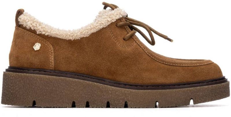 Carmela - 16266902-CAMEL - Leren Schoenen - Bruin - Plat - Veters - Casual