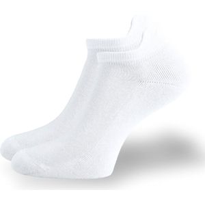 SQOTTON® Badstof Sneakersokken met lipje - Naadloos - Wit - Maat 35-38