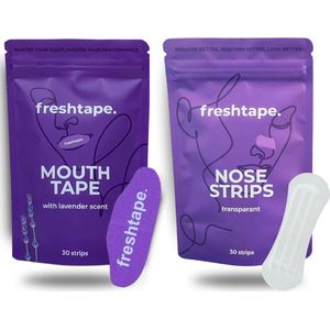 freshtape. Champions Choice - Mondtape & Neus Strip Bundel - Mondtape met lavendelgeur - Anti-Snurk Slaapstrips - Transparant - Hypoallergene lijm - Mouth tape - Mond Tape - Geen verstopte neus meer - Neusspreider - Anti snurk strips - Mondtape