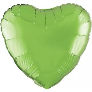 Hartvormige folie ballon appel groen 45,7 cm ballon - folie ballon - hart - decoratie - pasen
