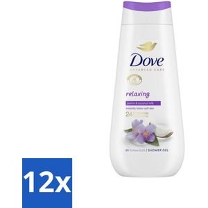 Dove Douchecrème - Relaxing - Kokos & Jasmijn - 225 ml - Voordeelverpakking - 12 stuks