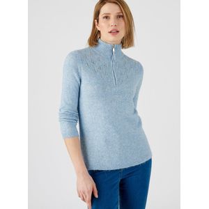 Damart - Trui met Rits - Blauw - Dames