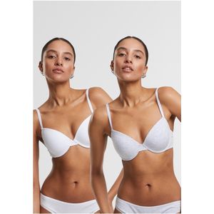 Urban Classics - Basic Cotton Bra - Damesbeha - Wit - 2-pack