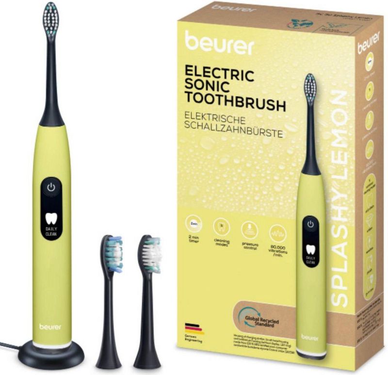 Beurer SC 50 - Sonische Elektrische Tandenborstel - Splashy Lemon - 5 Poetsstanden - Druksensor & Timer - 22 dagen Accuduur