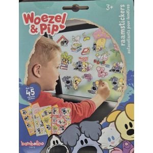 Woezel en Pip raamstickers - 45 stickers - herbruikbaar