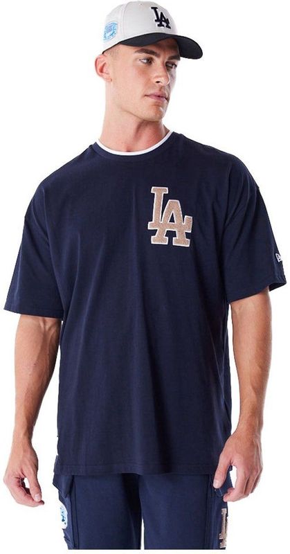 T-shirt - Los Angeles Dodgers - MLB World Series - Geborduurd Teamlogo - Bicolore Halsband