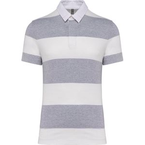 Kariban Gestreepte uniseks polo korte mouwen K286 - Oxford Grey / White Stripes - XS