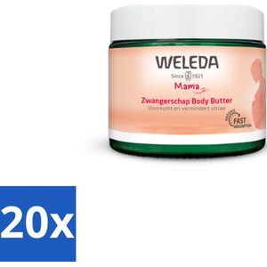 20 x WELEDA - Body Butter Zwangerschap - Mama & Baby - 150 ml - Zwangerschap Body Butter - Striae Voorkomen - Hydraterende Body Butter - Huid Verzorging Zwangerschap - Body Butter Zwangerschap