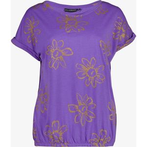 TwoDay dames T-shirt paars met bloemenprint - Maat L