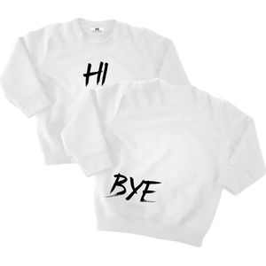 Sweater met tekst-Hi Bye-Maat 104-Meisje-Jongen