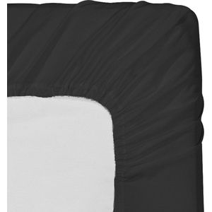 Hoeslaken Micropercal 1 persoon en strijkvrij (90/100 x 200cm) Donker grijs/zwart