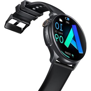 Sporthorloge Joy smartwatch voor heren en dames fitness-horloge senioren gezondheidshorloge telefoonfunctie Bluetooth wekker zwart