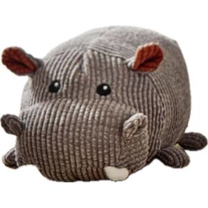 Nijlpaard deurstopper - decoratieve deurhouder van stof 22 x 13 x 9 cm zware deurblokker in dierdesign voor kinderkamer woonkamer en kantoor