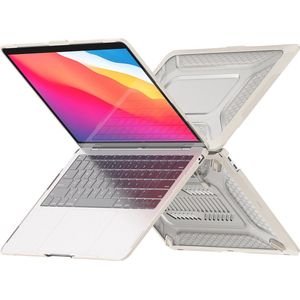 Heavy Duty Cover - Geschikt voor MacBook Air 13,3 inch - Case - Extreme Valbescherming - Hardcase + Softcase - A1932/A2179/A2337 (M1, 2018-2022) - Transparant