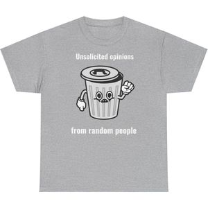 Body Positive - Unsolicited opinions go to the trash - T-Shirt - Licht Grijs - M