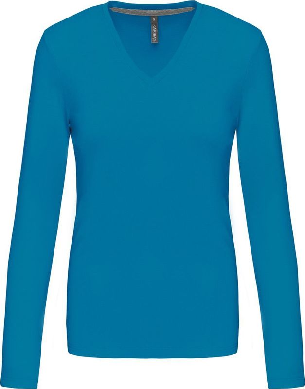 Dames-T-shirt met lange mouwen Kariban Col V