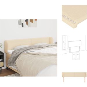 vidaXL Hoofdbord Trendy - Stof - Verstelbaar - Comfortabel - Elegant - Crème - 203 x 23 x 78/88 cm - Bedonderdeel