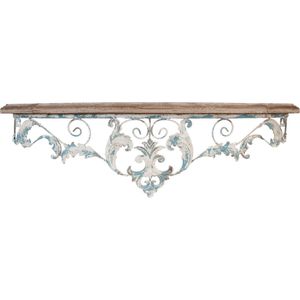 Clayre & Eef Wandrek 100x23x29 cm Blauw Hout Rechthoek Wandplank