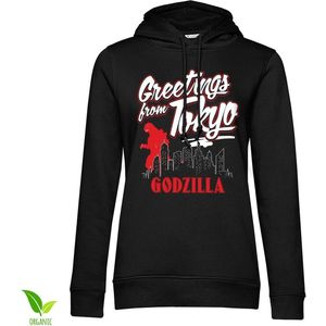 Godzilla Greetings From Tokyo Girls Damen Hoodie Black-S