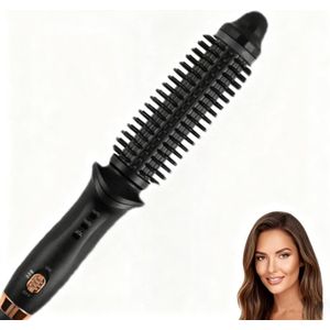 Stijltang -stijltang en krultang 2 in 1-Krultang - Multifunctionele draagbare elektrische krultang - Slimme 2-in-1 borstel voor stijltang en krul met constante temperatuur - Geschikt voor thuis en schoonheidscentrum -zwart - 25,1 x 4,4 x 4,2 cm