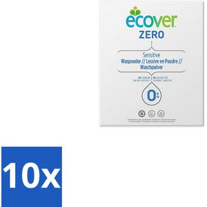 10 x Ecover - Waspoeder Universal Zero - Zonder geurstoffen - 1,2 kg - Hypoallergenisch Waspoeder - Geurloos Waspoeder - Waspoeder Zonder Kleurstoffen - Milieuvriendelijk Waspoeder - Vegan Waspoeder