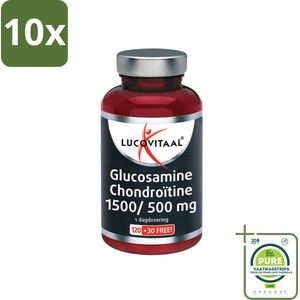 10 x Lucovitaal - Glucosamine - Chondroïtine 1500/500 mg - 150 Tabletten - Grootverpakking - Gewrichten - Kraakbeen - Glucosamine - Chondroïtine - Mobiliteit