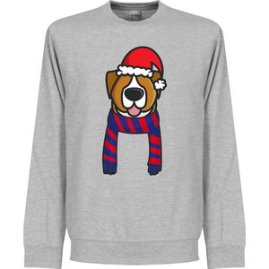 Christmas Dog Scarf Supporter Kersttrui - Blauw/Rood - XXXL