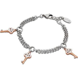 LOTUS - Armband - Dames - LS1530-2/3 - Sleutel/slot - Hanger roze goud