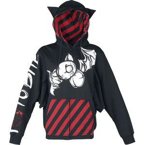 Cupcake Cult Bat Attack Hoodie Dames Vest met capuchon - zwart/rood/wit - L