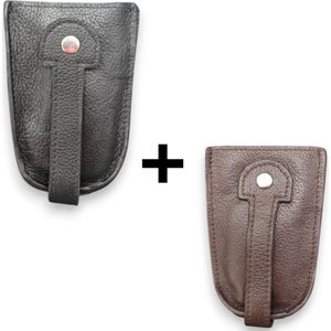 Leren Sleuteletui - Sleutelzakje - Sleuteltasje - Dames - Heren - 2pack