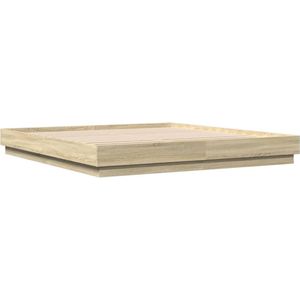 vidaXL - Bedframe - bewerkt - hout - sonoma - eikenkleurig - 180x200 - cm