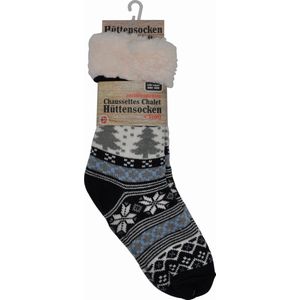 Happy dames huissokken - Extra Warm en zacht - Anti-Slip - Huttensocken Zwart - one size  chaussettes socks