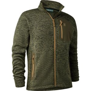 Deerhunter Sarek Knitted Jas- Olive Night Melange-Winddicht Fleece Outdoor Fleece Maat S