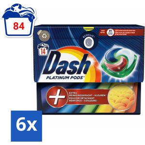 Dash Platinum - Wasmiddel Capsules - Gekleurde Was - 14 Wasbeurten - Voordeelverpakking - 6 stuks