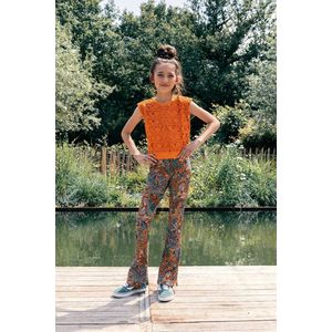 Looxs Revolution Open Lace Top Tops & T-shirts Meisjes - Shirt - Oranje - Maat 152