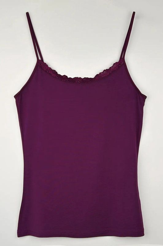 Nina von C - Spaghetti Hemd - Paars - Kanten Onderhemd - Luxe Singlet