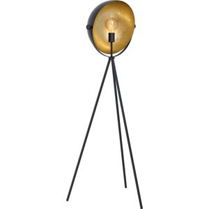 EGLO Darnius Staande lamp -  Driepoot - 1 lichts - h 142 cm - E27 - Zwart/goud